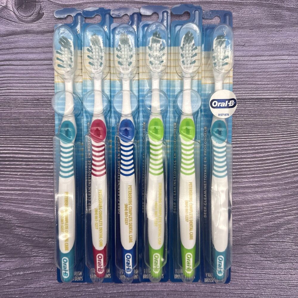 6x Oral B Complete Deep Clean Manual Toothbrush Bristles Soft VIVID WHITENING
